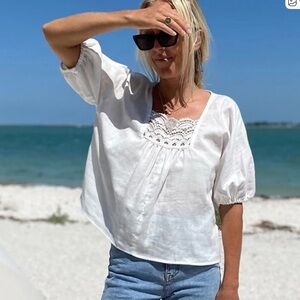 Emerson Fry Rosemary Top White Organic Cotton Oversized Boxy XS/S
